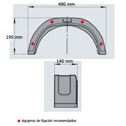 Guardabarros PVC 8" Negro Guardabarros PVC 8" Negro