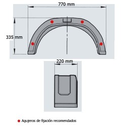 Guardabarros PVC 8" Negro