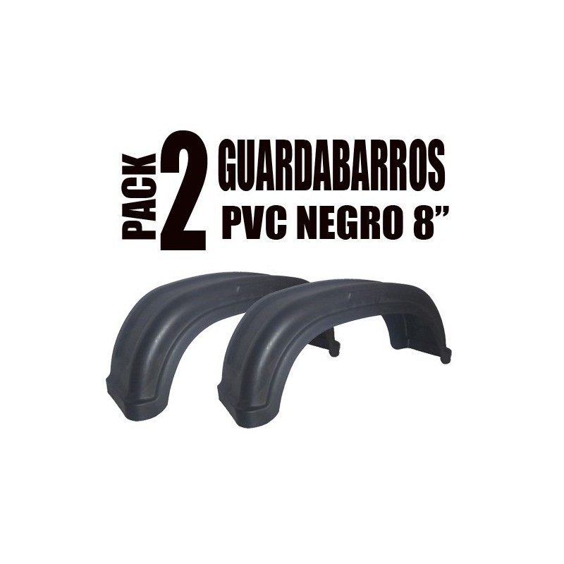 Pack 2 guardabarros PVC 8" Negro