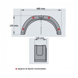 Pack 2 guardabarros PVC 8" Negro