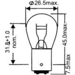 Lampara 2 filamentos 12v